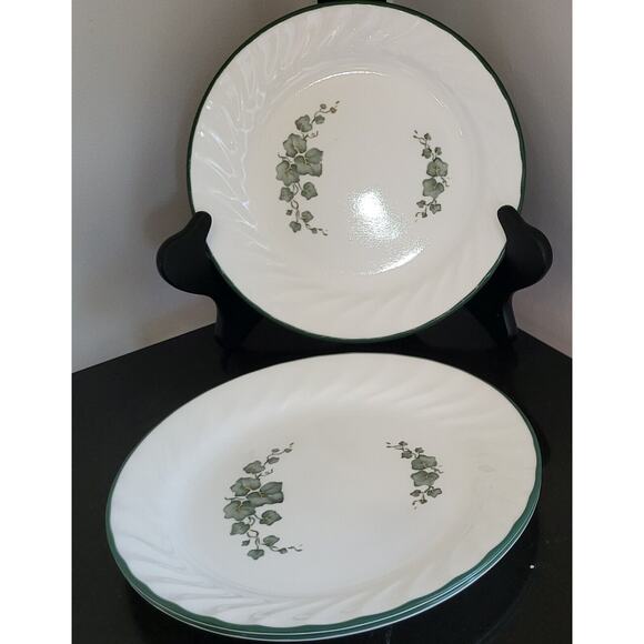 Corelle Callaway Ivy White with Green Ivy (Qty 3) Bread Plates 7 1/4" - Picture 3 of 15